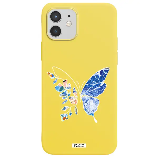 Line Butterfly Apple iPhone 12 mini Silicone canary yellow Case