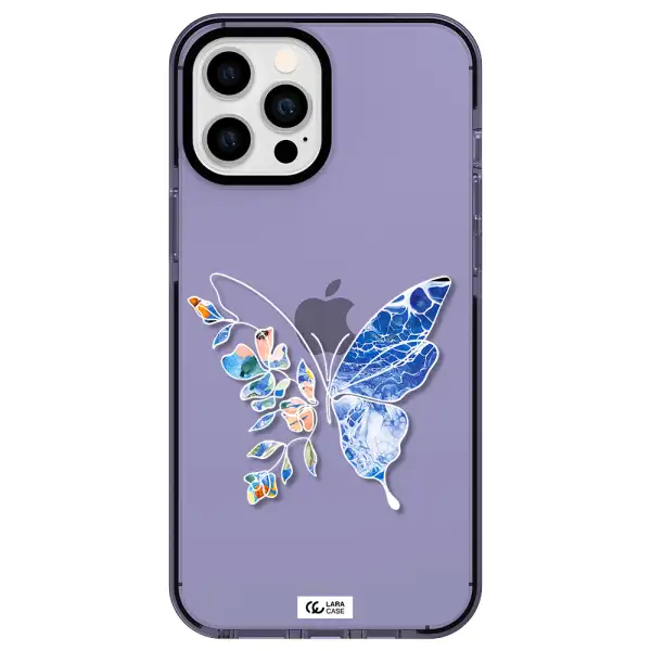 Line Butterfly Apple iPhone 12 pro max impact Lilac Case