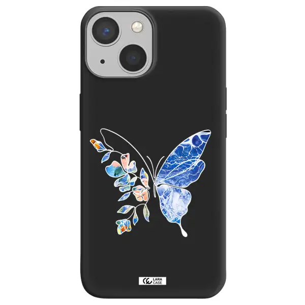 Line Butterfly Apple iPhone 13 mini Silicone black Case