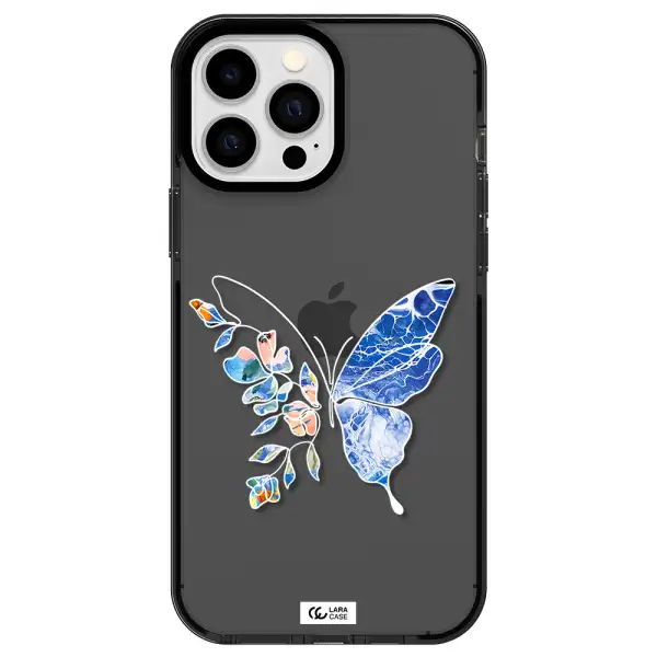 Line Butterfly Apple iPhone 13 Pro Max impact Smoke Black Case