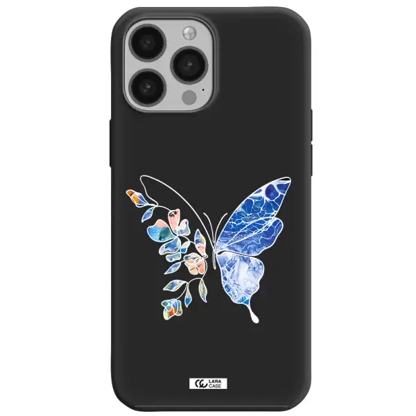 Line Butterfly Apple iPhone 13 Pro Silicone black Case