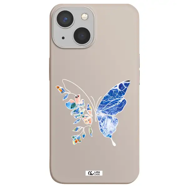 Line Butterfly Apple iPhone 13 Silicone Stone Case