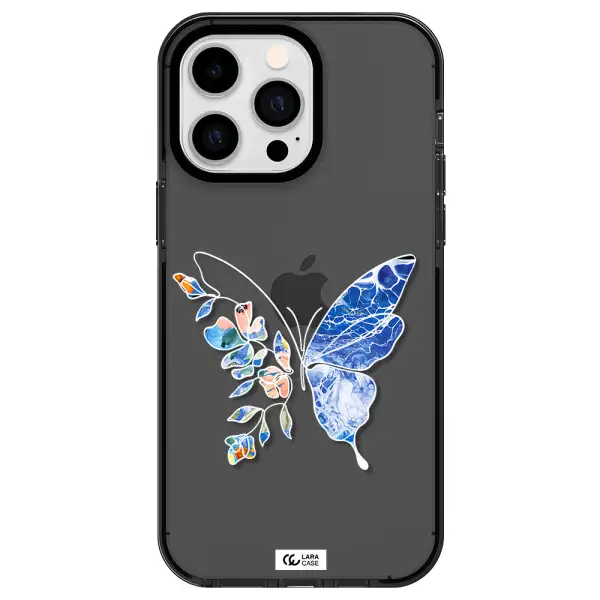 Line Butterfly Apple iPhone 14 pro max impact Smoke Black Case