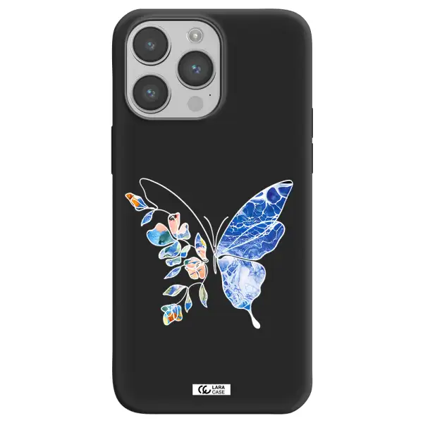Line Butterfly Apple iPhone 14 pro max Silicone black Case