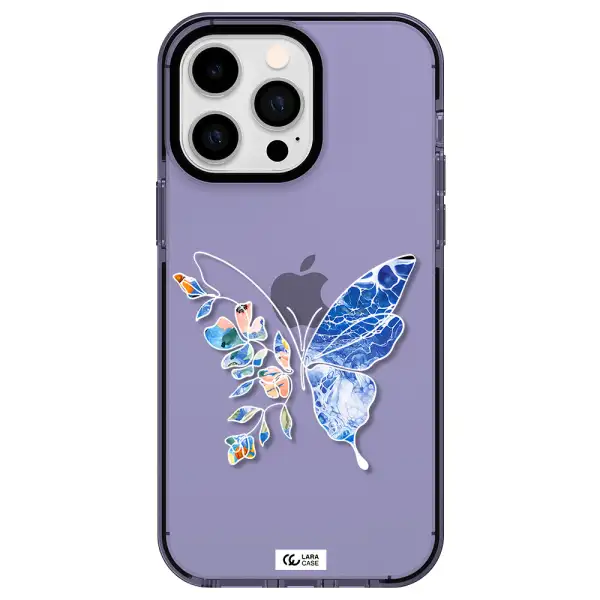Line Butterfly Apple iPhone 15 Pro impact Lilac Case
