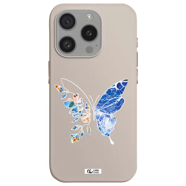 Line Butterfly Apple Iphone 15 Pro Silicone Stone Case