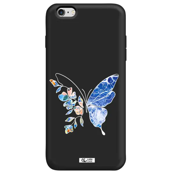 Line Butterfly Apple iPhone 6 plus Silicone black Case