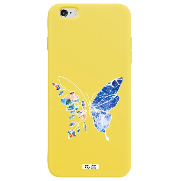 Line Butterfly Apple iPhone 6 plus Silicone canary yellow Case