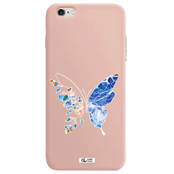 Line Butterfly Apple iPhone 6 plus Silicone pastel pink Case