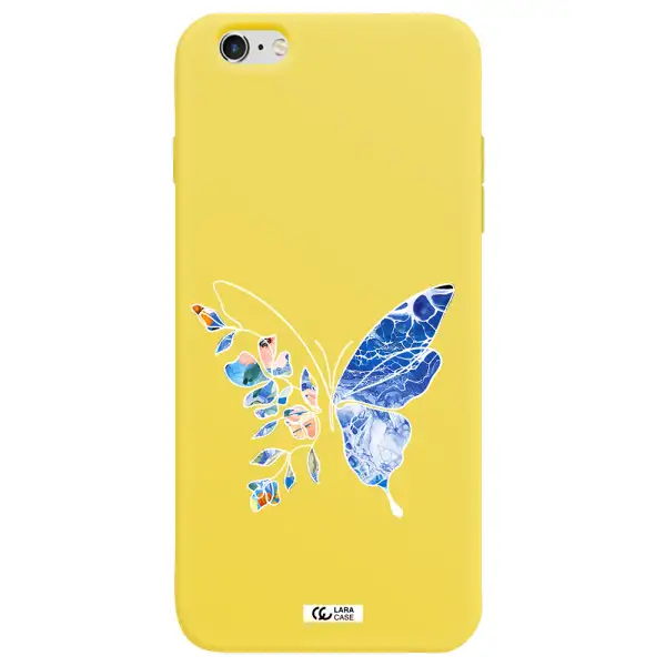 Line Butterfly Apple iPhone 6 s plus Silicone canary yellow Case