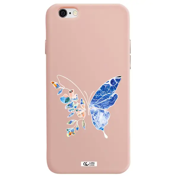 Line Butterfly Apple iPhone 6 Silicone pastel pink Case