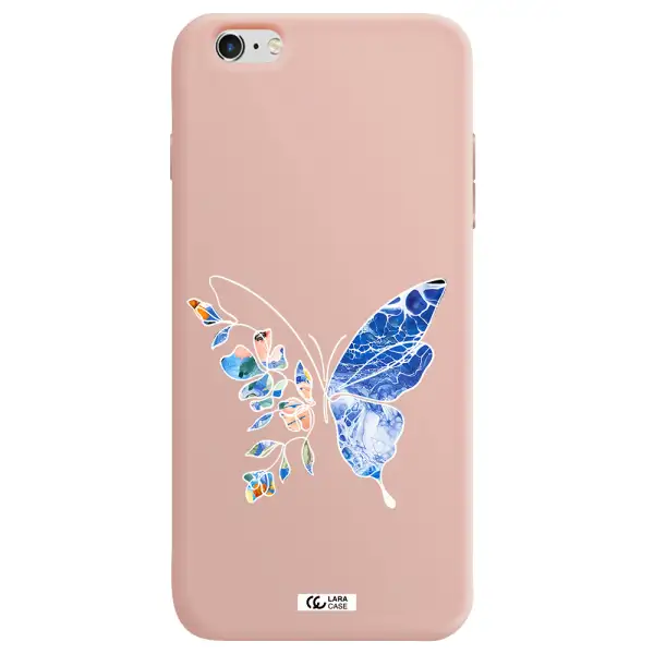 Line Butterfly Apple iPhone 6S Silicone pastel pink Case