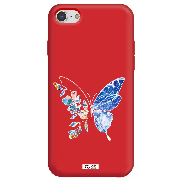 Line Butterfly Apple iPhone 7 Silicone Imperial Red Case