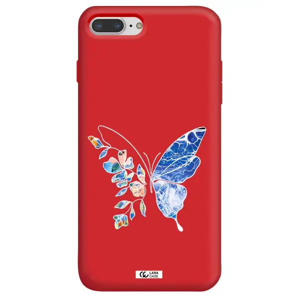 Line Butterfly Apple iPhone 8 plus Silicone Imperial Red Case
