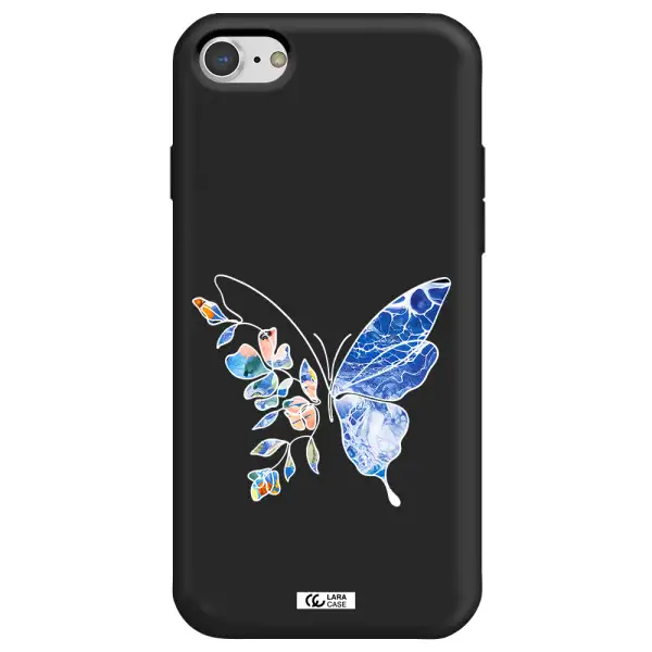 Line Butterfly Apple iPhone 8 Silicone black Case