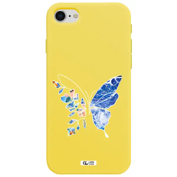 Line Butterfly Apple iPhone se 2020 Silicone canary yellow Case