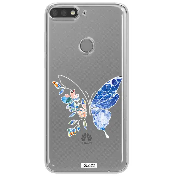 Line Butterfly Huawei Y7 Prime 2018 Clear TPU Case