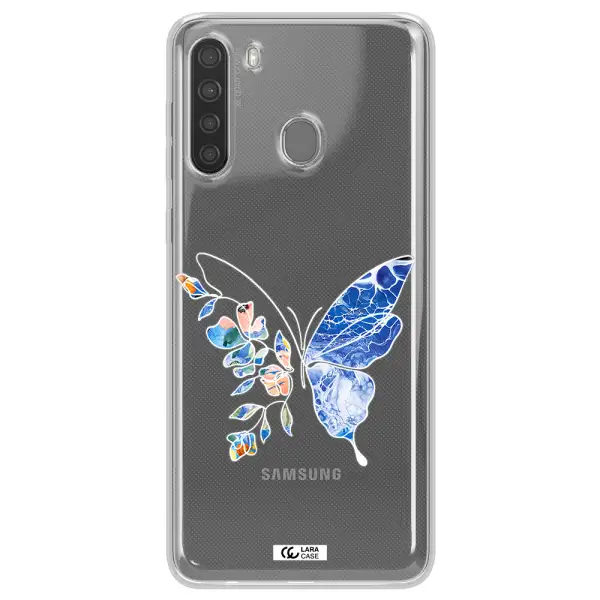 Line Butterfly Samsung A21 Clear TPU Case