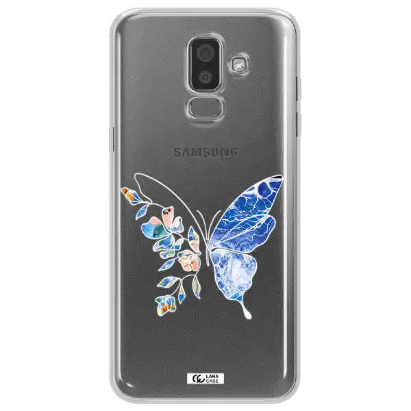 Line Butterfly Samsung J8 Clear TPU Case