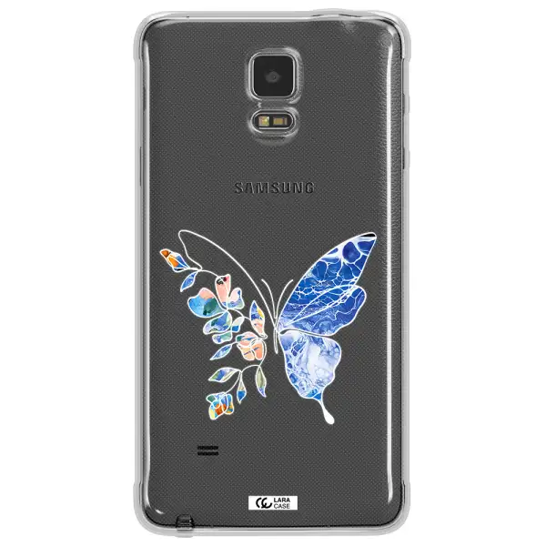 Line Butterfly Samsung Note 4 Clear TPU Case