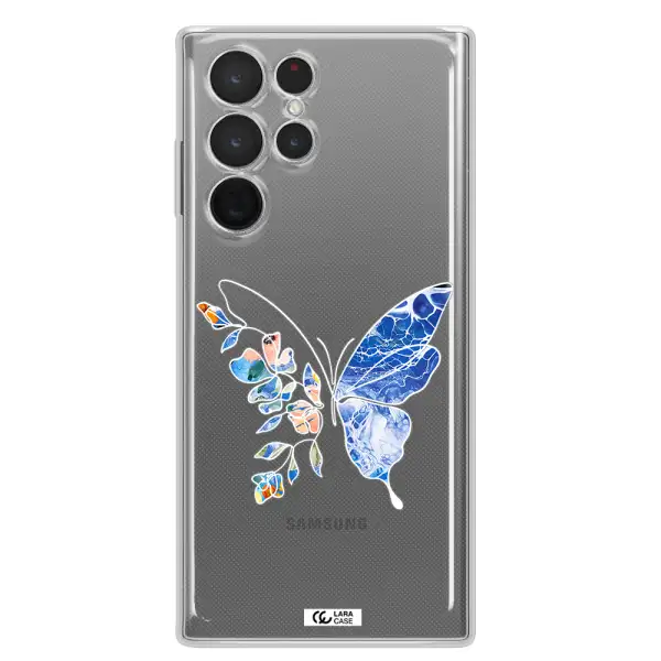 Line Butterfly Samsung S 22 Ultra Clear TPU Case