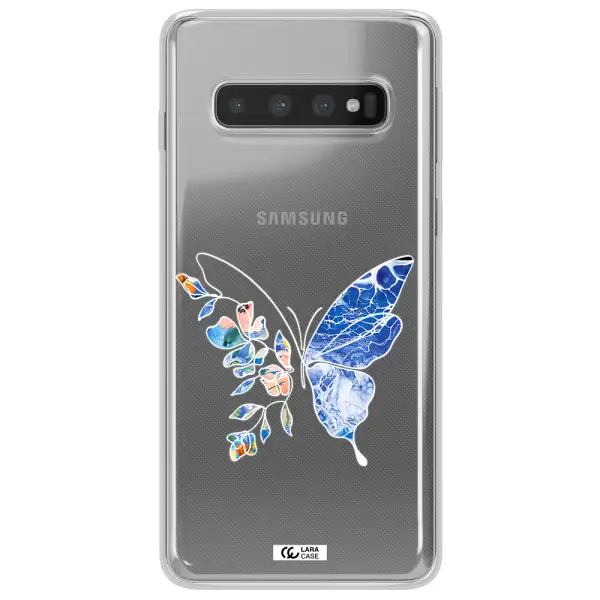 Line Butterfly Samsung S10 Plus Clear TPU Case