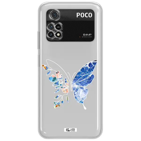 Line Butterfly Xiaomi Poco M4 Pro 4G Clear Tpu Case