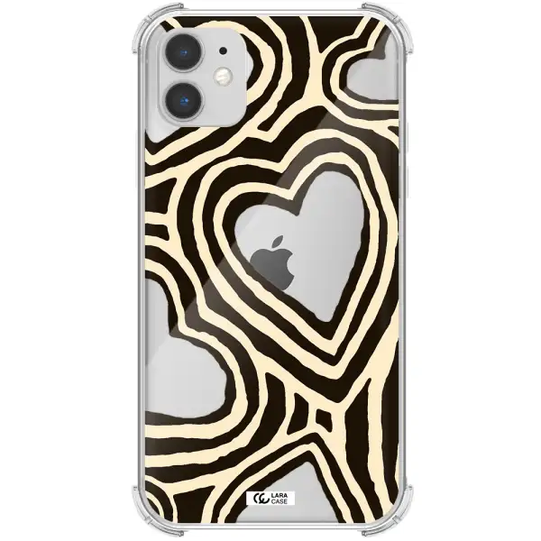 Cute Hearts Apple iPhone 11 Clear PC Case