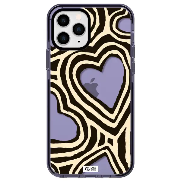 Cute Hearts Apple iPhone 11 pro impact Lilac Case