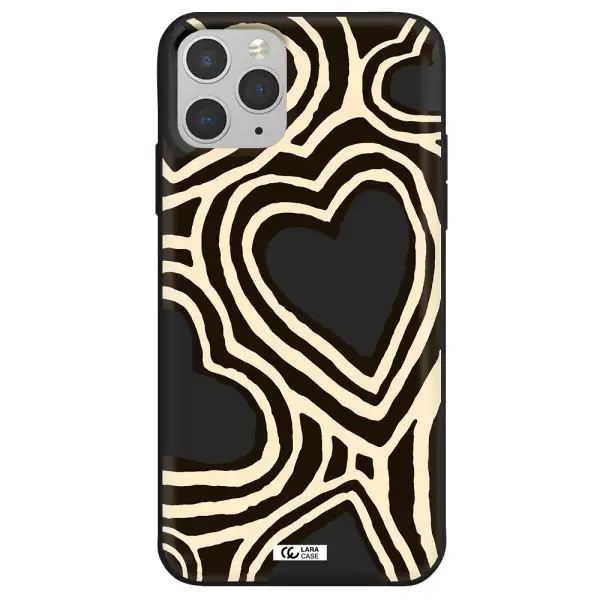 Cute Hearts Apple iPhone 11 pro max Silicone black Case