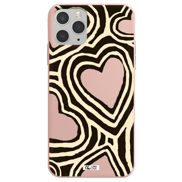 Cute Hearts Apple iPhone 11 pro max Silicone pastel pink Case