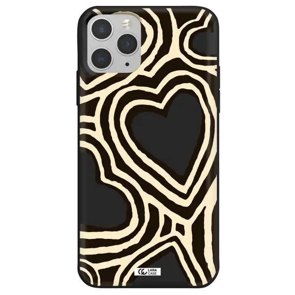 Cute Hearts Apple iPhone 11 pro Silicone black Case