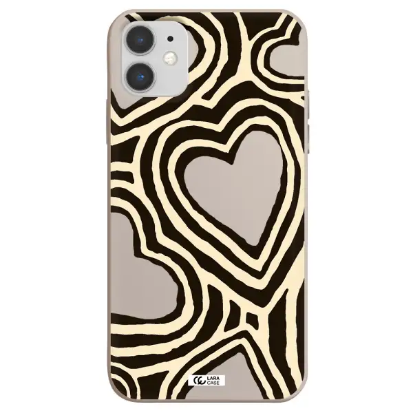 Cute Hearts Apple iPhone 11 Silicone Stone Case