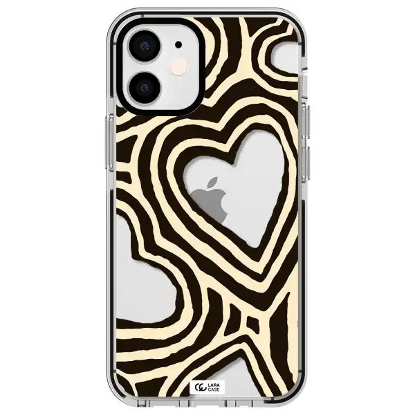 Cute Hearts Apple iPhone 12 mini impact black border Case