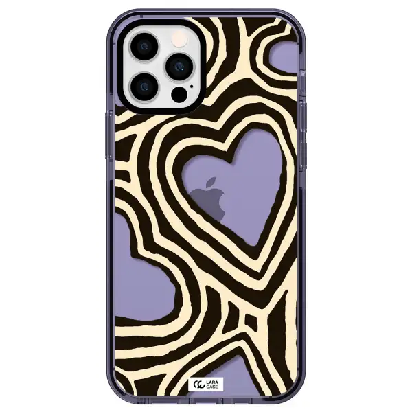 Cute Hearts Apple iPhone 12 pro impact Lilac Case
