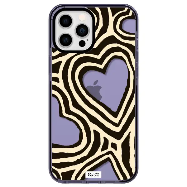 Cute Hearts Apple iPhone 12 pro max impact Lilac Case