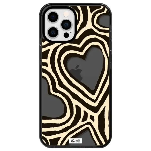 Cute Hearts Apple iPhone 12 pro max impact Smoke Black Case