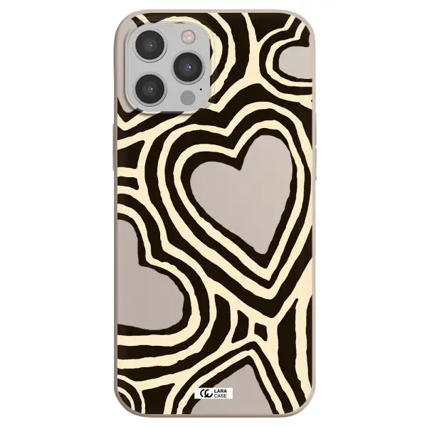 Cute Hearts Apple iPhone 12 pro Silicone Stone Case