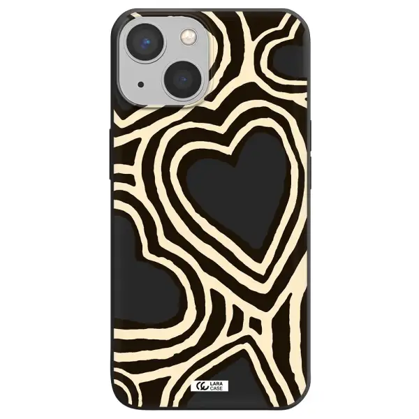 Cute Hearts Apple iPhone 13 mini Silicone black Case