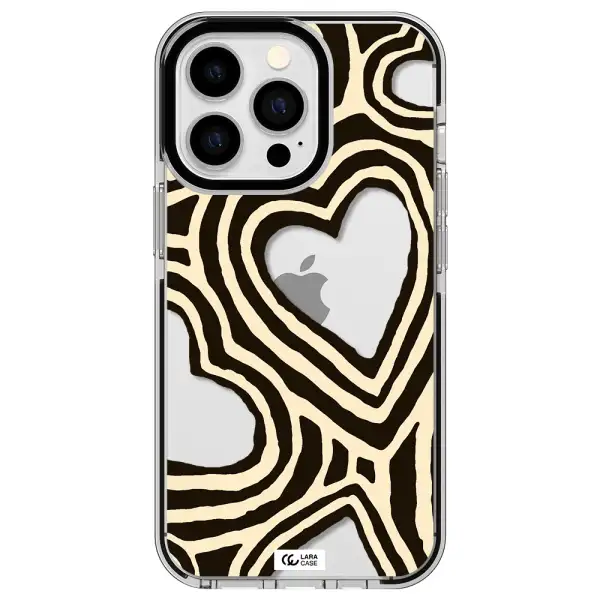Cute Hearts Apple iPhone 13 Pro impact black border Case
