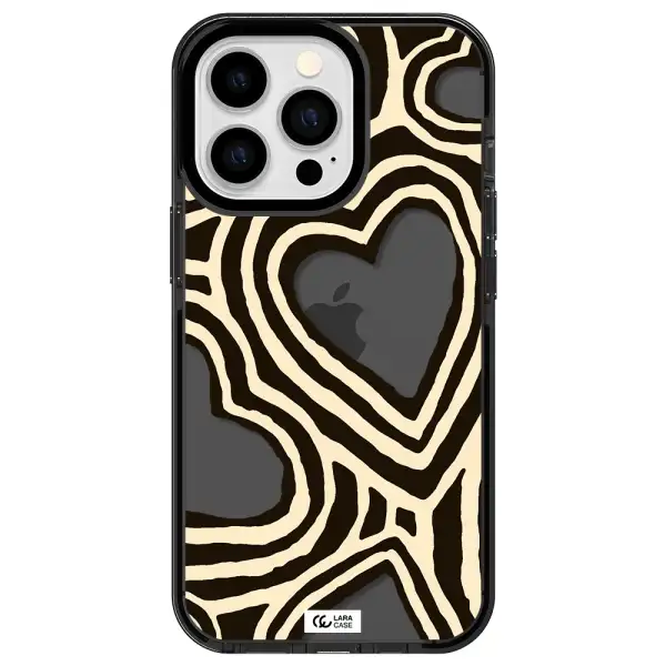 Cute Hearts Apple iPhone 13 Pro impact Smoke Black Case