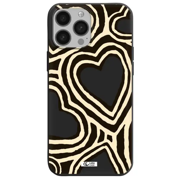 Cute Hearts Apple iPhone 13 Pro Max Silicone black Case