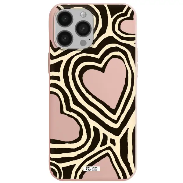 Cute Hearts Apple iPhone 13 Pro Max Silicone pastel pink Case