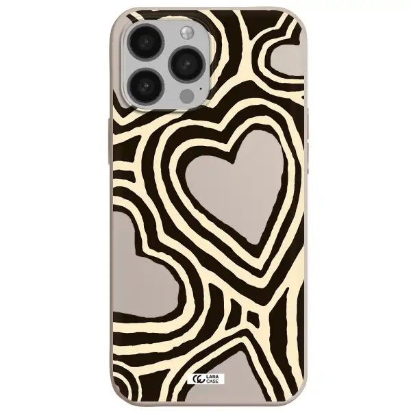 Cute Hearts Apple iPhone 13 Pro Max Silicone Stone Case