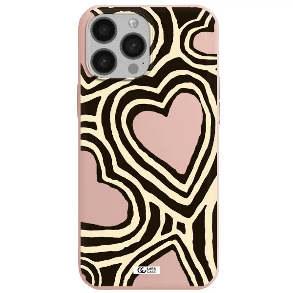 Cute Hearts Apple iPhone 13 Pro Silicone pastel pink Case