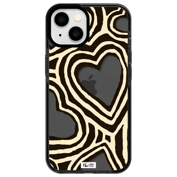 Cute Hearts Apple iPhone 14 impact Smoke Black Case