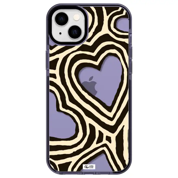 Cute Hearts Apple iPhone 14 plus impact Lilac Case