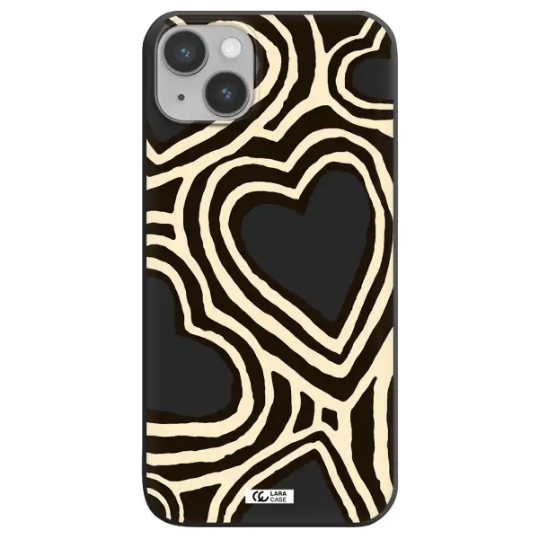 Cute Hearts Apple iPhone 14 plus Silicone black Case