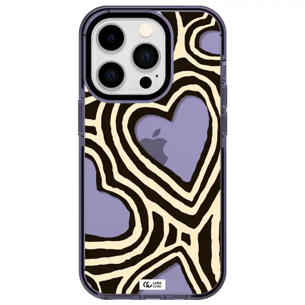Cute Hearts Apple iPhone 14 pro impact Lilac Case