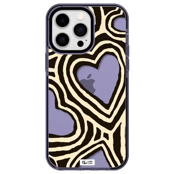 Cute Hearts Apple iPhone 14 pro max impact Lilac Case